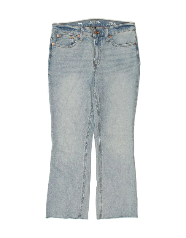 J. CREW Womens Crop Bootcut Jeans W29 L29 Blue Casual Distressed Skinny Jeans