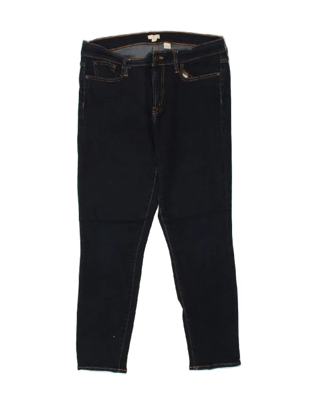 J. CREW Womens Skinny Jeans W32 L28 Navy Blue Cotton Casual Loose Fit Jeans