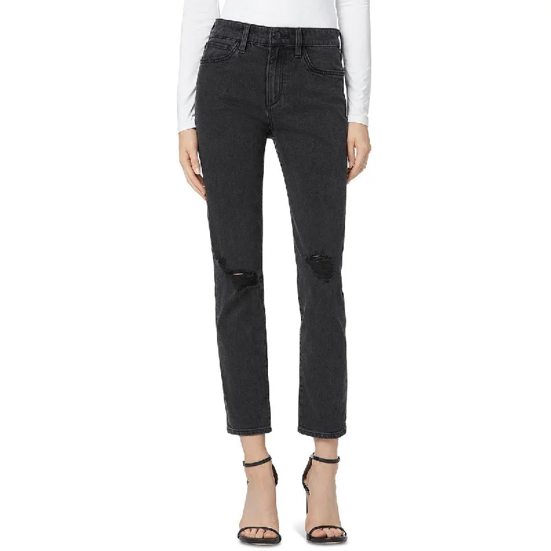 Joe's Womens The Lara Distressed Mid Rise Ankle Jeans Stylish Acid-Wash Jeans