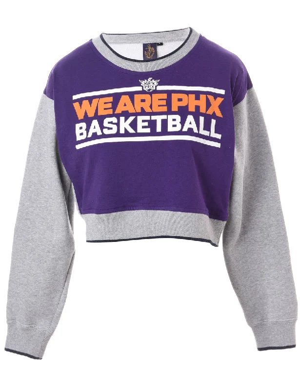 Label Caroline Cropped Sports T-shirt Front Sweatshirt Hoodie with Embroidery Detailed Premium