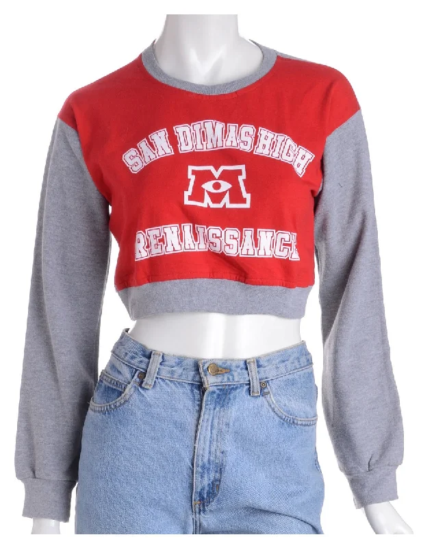 Label Caroline Cropped Sports T-shirt Front Sweatshirt Hoodie with High Neck Warm Protective