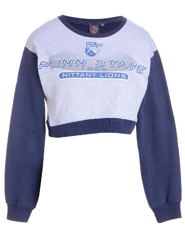 Label Caroline Cropped Sports T-shirt Front Sweatshirt Zip Hoodie Drawstring Kangaroo Pocket