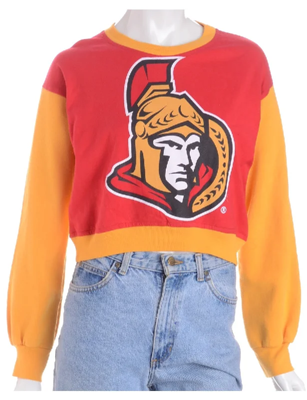 Label Caroline Cropped Sports T-shirt Front Sweatshirt Hoodie with Magnetic Closure Innovative Modern
