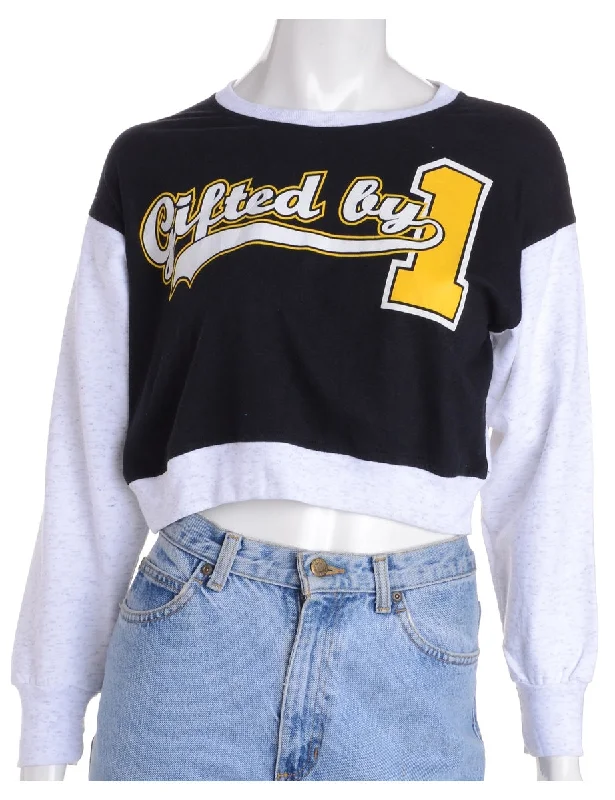 Label Caroline Cropped Sports T-shirt Front Sweatshirt Hoodie with Belted Waist Structured Tailored