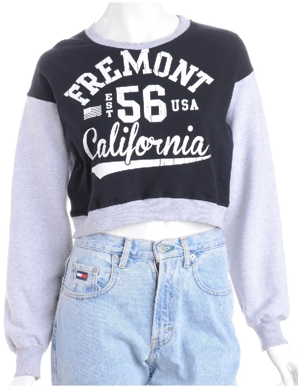 Label Caroline Cropped Sports T-shirt Front Sweatshirt Hoodie with Mesh Breathable Sporty
