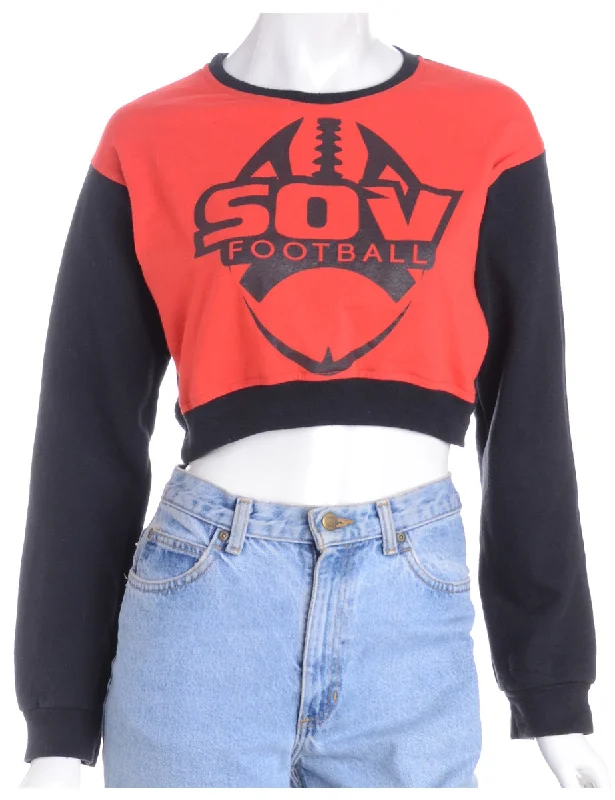 Label Caroline Cropped Sports T-shirt Front Sweatshirt Hoodie with Longline Fit Extended Stylish