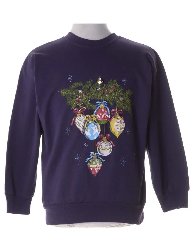 Label Christmas Sweatshirt With Bells Hoodie with Hem Contrast Bold Stylish