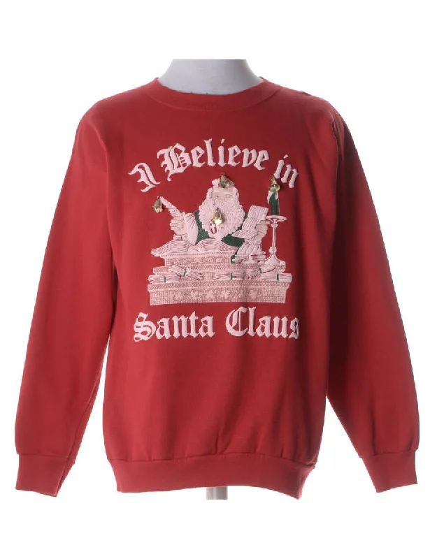 Label Christmas Sweatshirt With Bells Hoodie with Zipper Versatile Modern