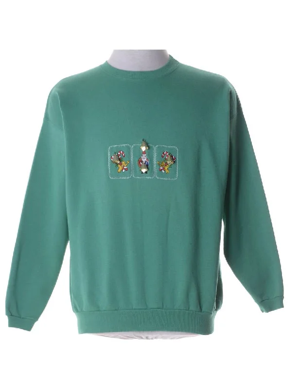 Label Christmas Sweatshirt With Bells Hoodie with Emblem Brand Identity