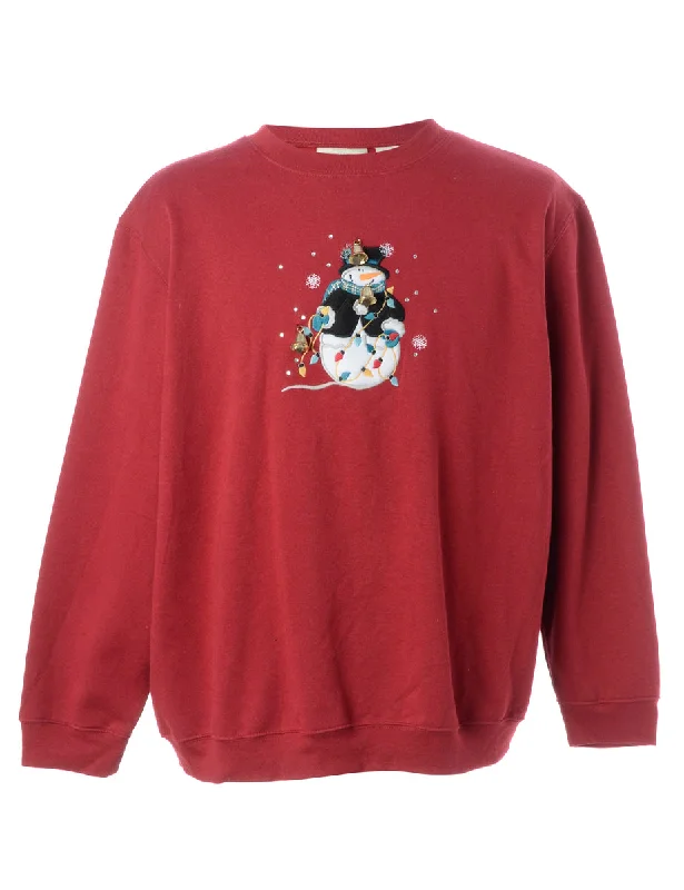 Label Christmas Sweatshirt With Bells Hoodie with Hidden Zipper Minimalist Clean