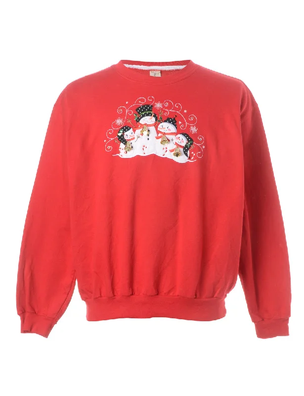 Label Christmas Sweatshirt With Bells Hoodie with Front Slit Layering Stylish