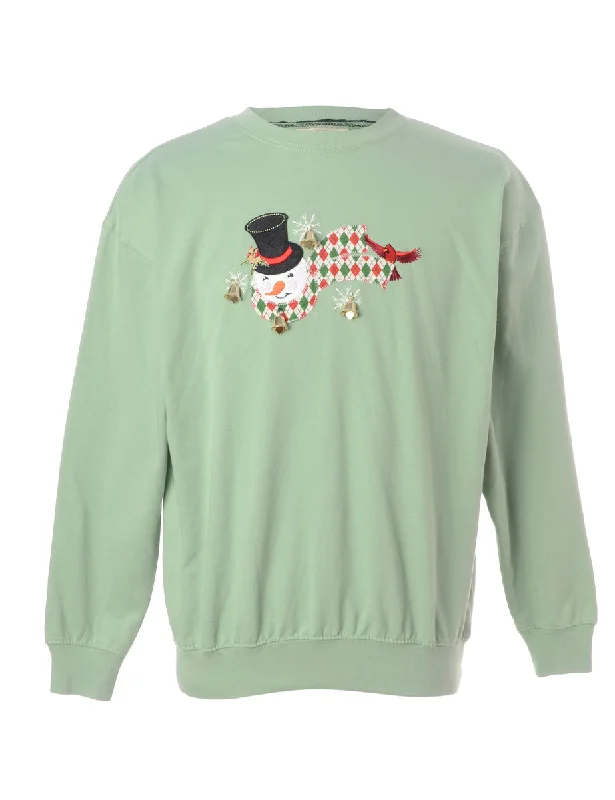 Label Christmas Sweatshirt With Bells Hooded Sweatshirt Casual Wear Street Style