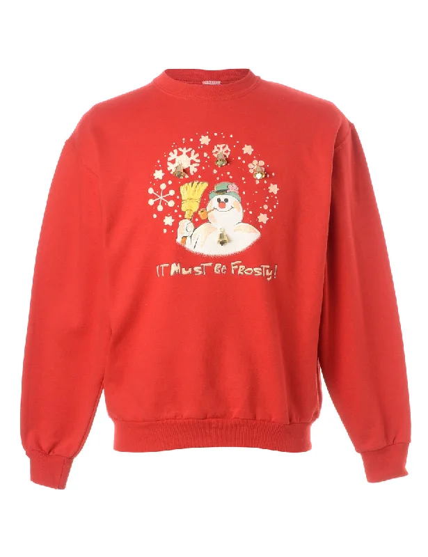 Label Christmas Sweatshirt With Bells Hoodie with Strings Custom Fit Adjustable