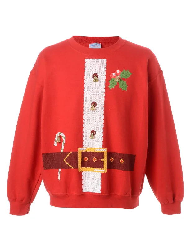 Label Christmas Sweatshirt With Bells Hoodie with Patch Decorative Personalized