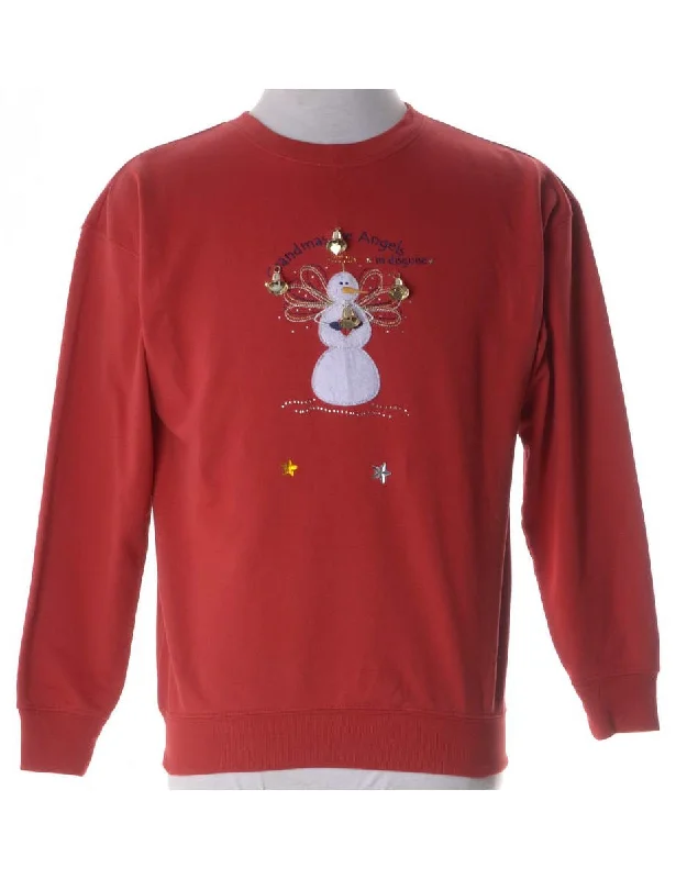 Label Christmas Sweatshirt With Bells Zip Hoodie Drawstring Kangaroo Pocket