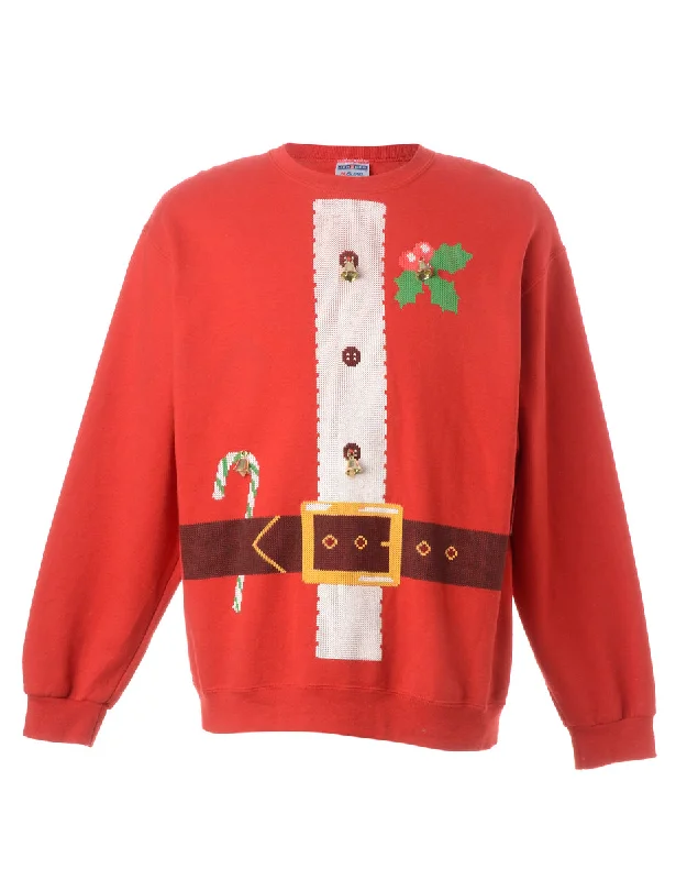 Label Christmas Sweatshirt With Bells Hoodie with Monochrome Minimalist Simple
