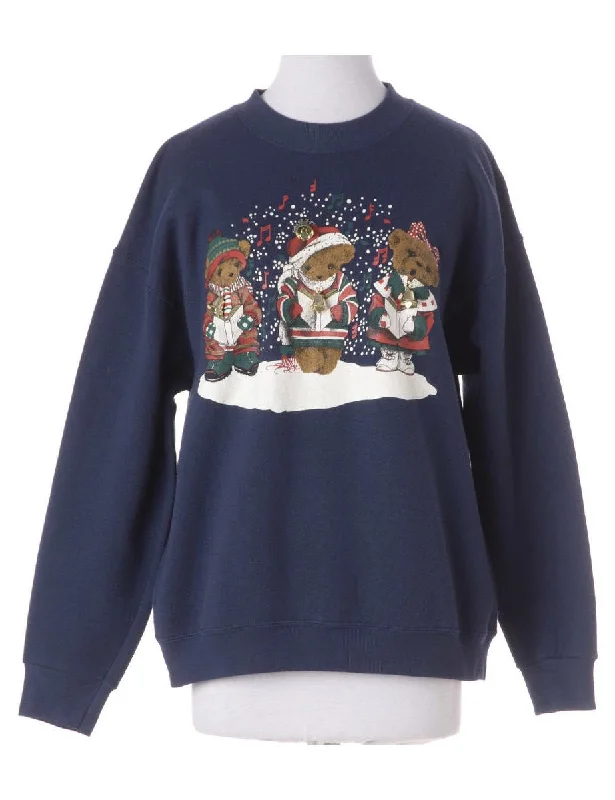 Label Christmas Sweatshirt With Bells Hoodie with Thumb Holes Functional Cozy