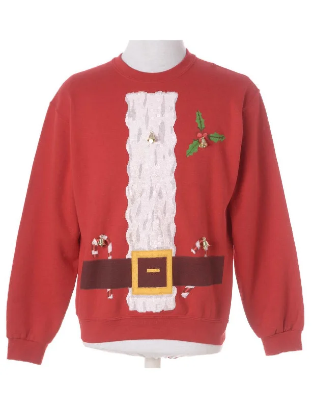 Label Christmas Sweatshirt With Bells Hoodie with Pastel Soft Subtle