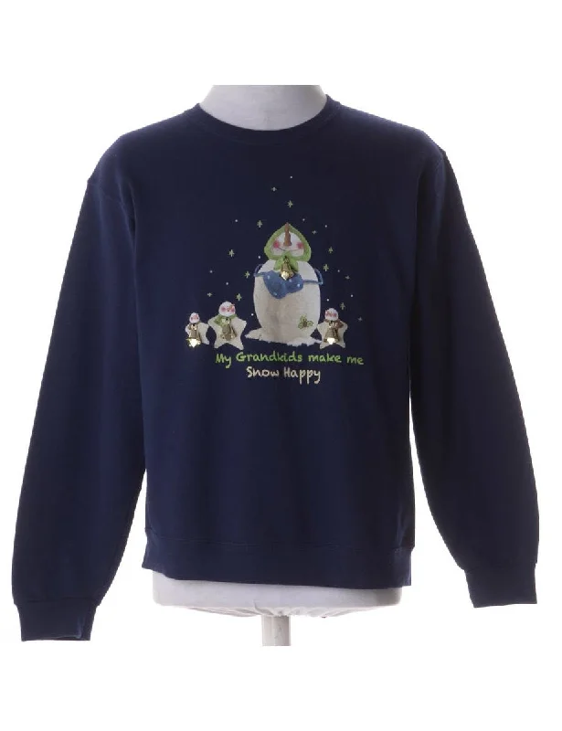 Label Christmas Sweatshirt With Bells Hoodie with Cuffed Sleeves Snug Secure