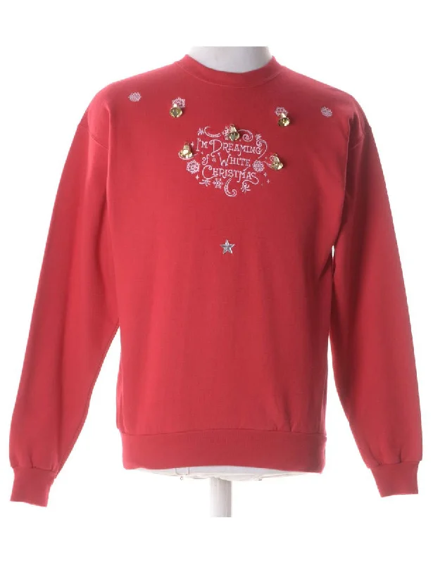 Label Christmas Sweatshirt With Bells Hoodie with High Neck Warm Protective