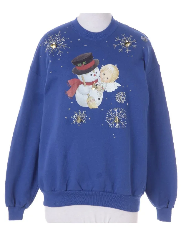 Label Christmas Sweatshirt With Bells Hoodie with Full-Zip Functional Layering