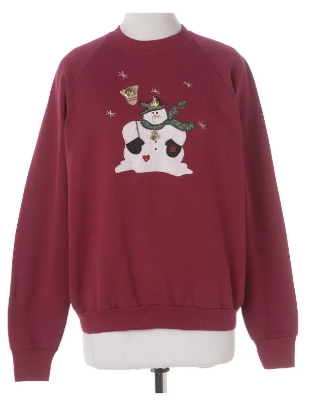 Label Christmas Sweatshirt With Bells Hoodie with Snap Buttons Easy Quick