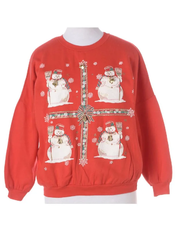Label Christmas Sweatshirt With Bells Hoodie with High-Low Hem Asymmetrical Trendy