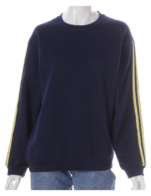 Label Corey Branded Stripe Sleeve Sweatshirt Hoodie with Hem Applique Textured Unique