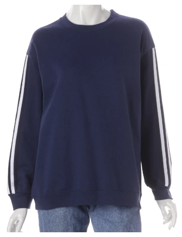 Label Corey Branded Stripe Sleeve Sweatshirt Hoodie with Zipper Placket Modern Functional