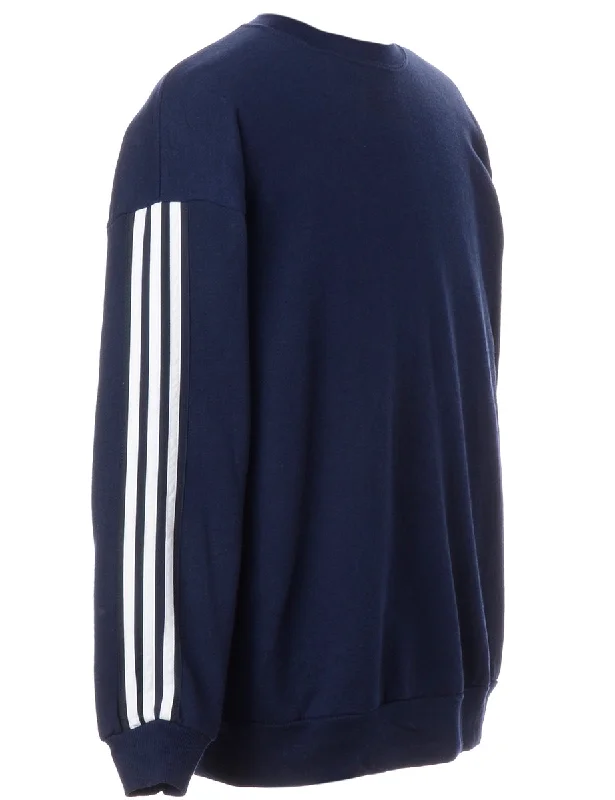 Label Corey Branded Stripe Sleeve Sweatshirt Hoodie with Rhinestones Sparkly Elegant