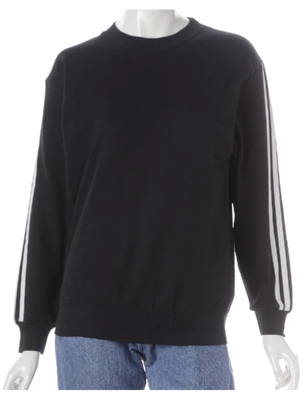 Label Corey Branded Stripe Sleeve Sweatshirt Hoodie with Velcro Closure Adjustable Secure