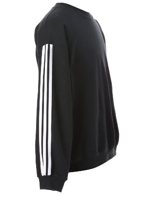 Label Corey Branded Stripe Sleeve Sweatshirt Hoodie with Set-In Sleeves Structured Classic
