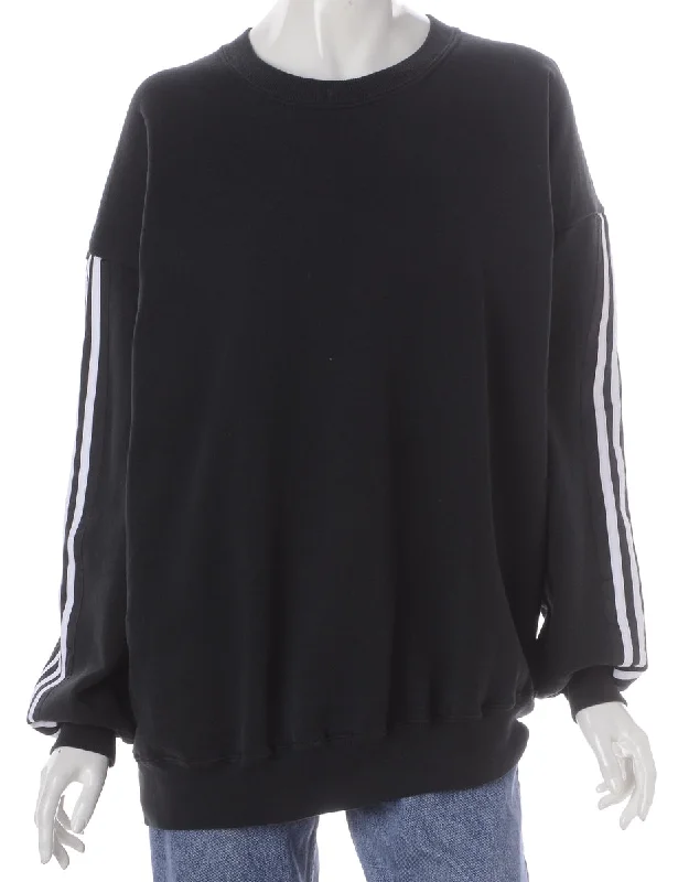 Label Corey Branded Stripe Sleeve Sweatshirt Hoodie with Cuffed Sleeves Snug Secure