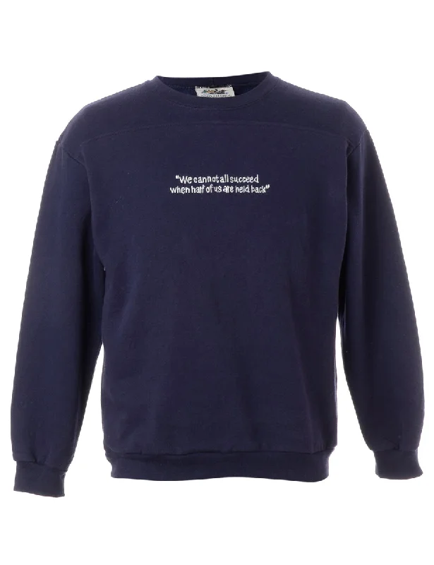 Label Embroidered Succeed Motto Sweatshirt Hoodie with Embroidery Detailed Premium