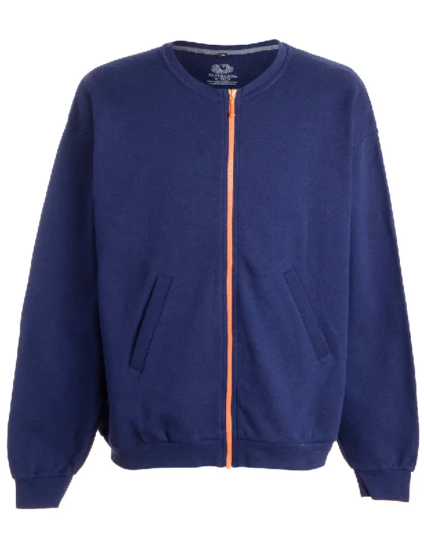 Label Idris Zip Front Sweatshirt Hoodie with Ribbed Hem Stretchable Secure