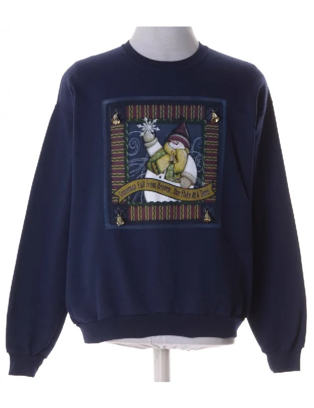 Label Jingle Bells Sweatshirt Hoodie with Slim Fit Tailored Modern