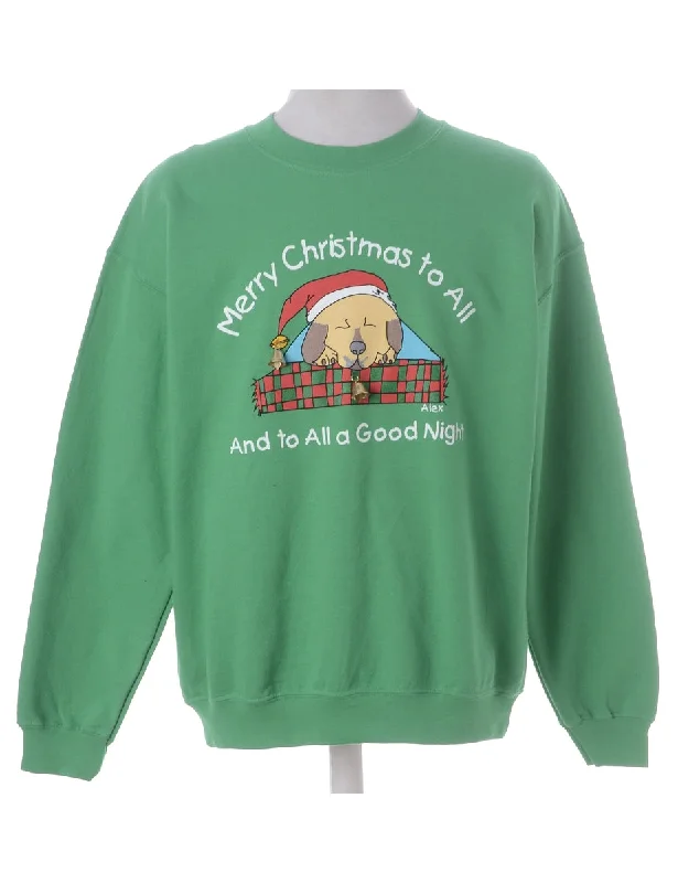 Label Jingle Bells Sweatshirt Hoodie with Raw Hem Edgy Unfinished