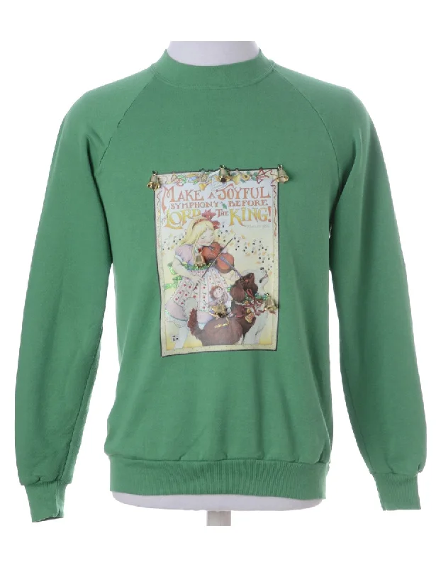 Label Jingle Bells Sweatshirt Hoodie with Camouflage Military Edgy