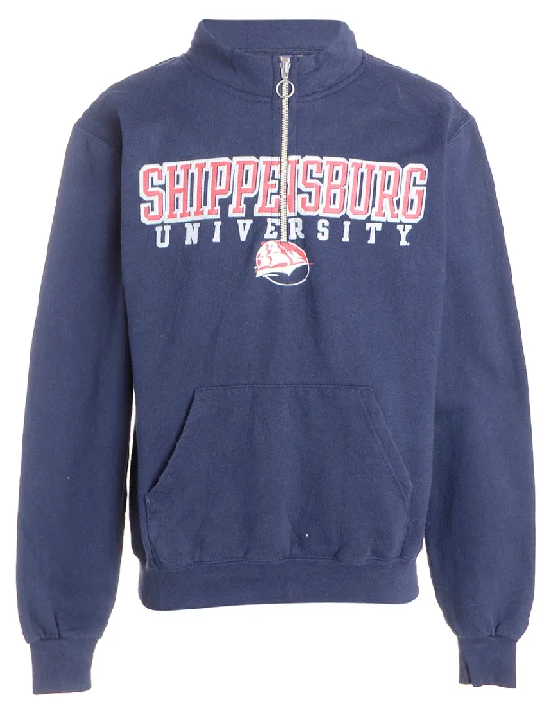 Label Kev High Neck Zip Sweatshirt Hoodie with Elastic Cuffs Stretchable Comfortable