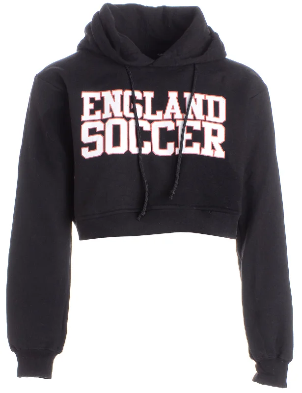 Label Louise Cropped Sports Sweatshirt Hoodie with Hood Adjustable Protection