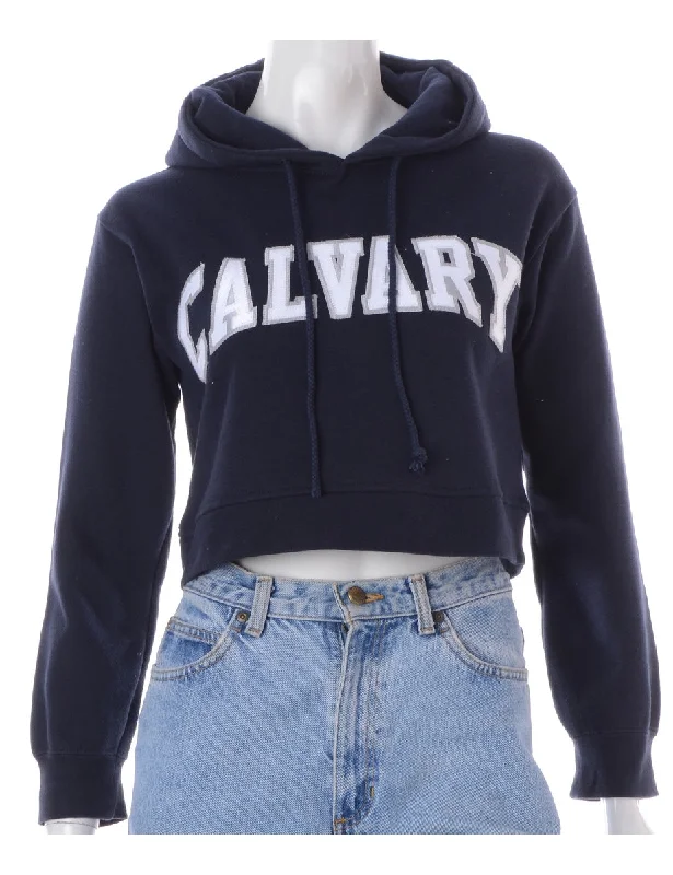 Label Louise Cropped Sports Sweatshirt Hoodie with Turtle Neck Cozy Winter