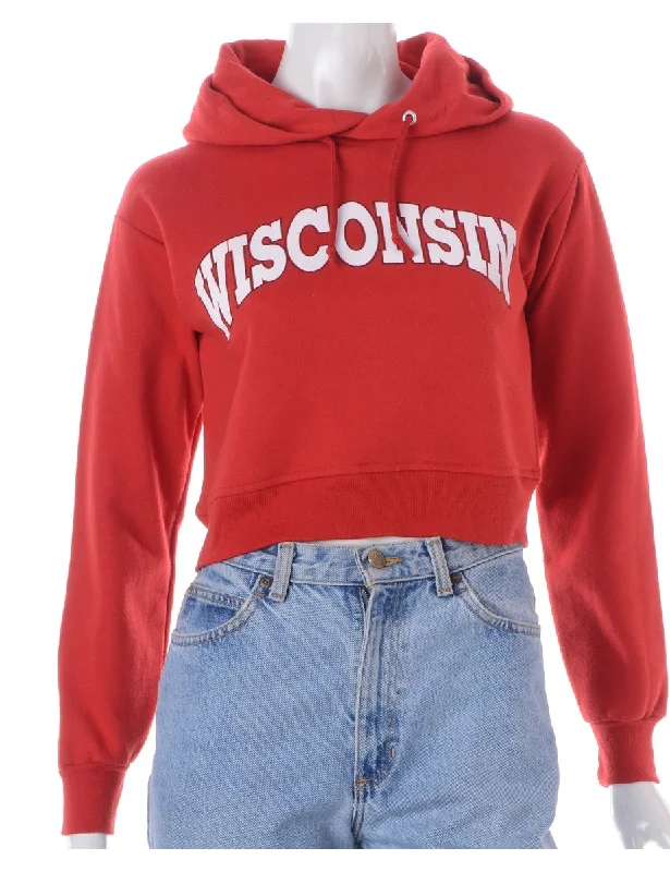 Label Louise Cropped Sports Sweatshirt Hoodie with Hidden Zipper Minimalist Clean