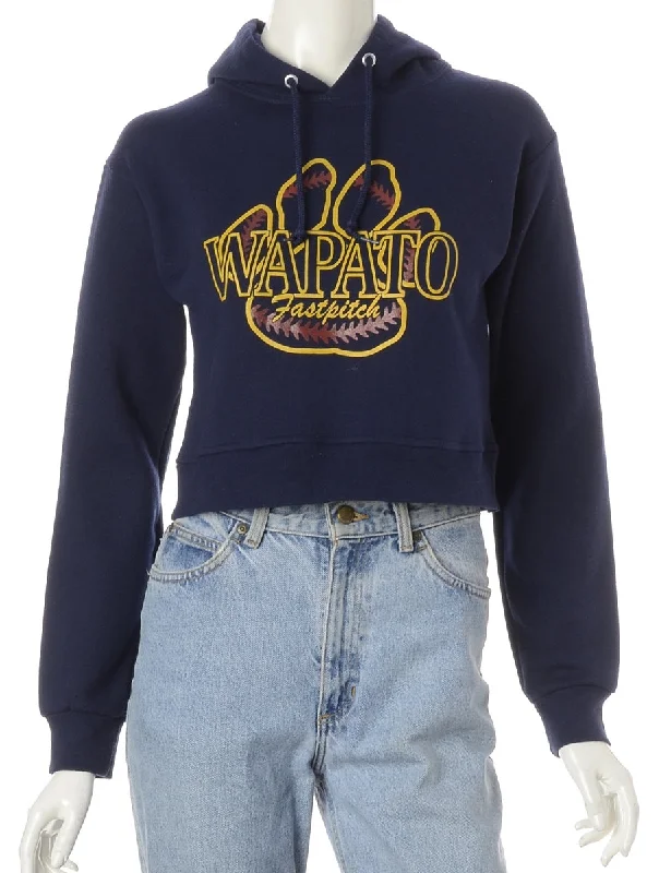 Label Louise Cropped Sports Sweatshirt Hoodie with Hem Fringe Bohemian Relaxed