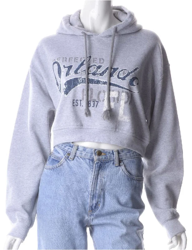 Label Louise Cropped Sports Sweatshirt Hoodie Jacket Zipper Layering