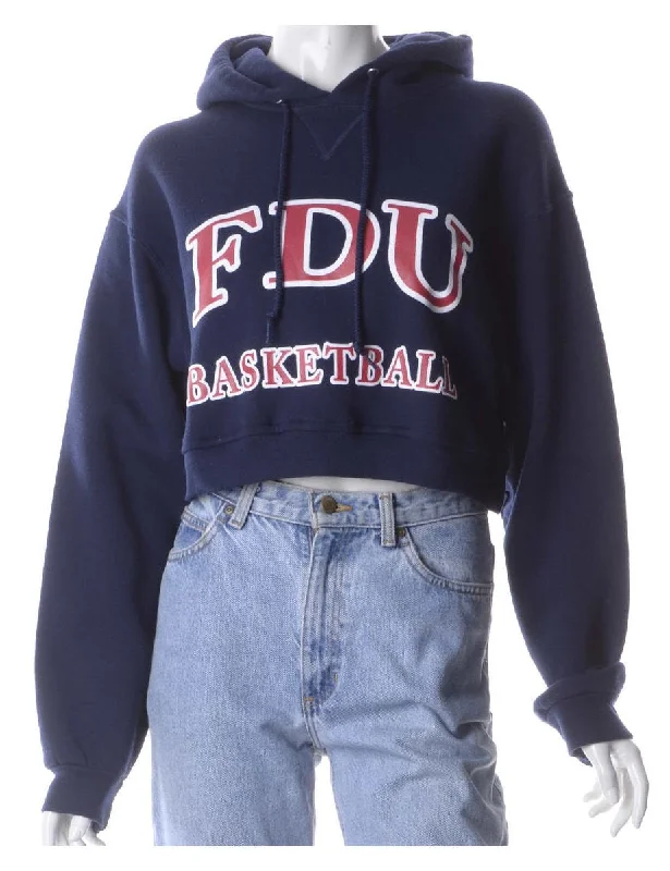 Label Louise Cropped Sports Sweatshirt Hoodie with Logo Branding Identity