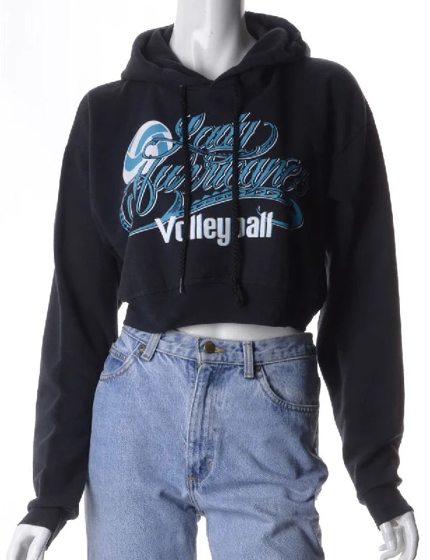 Label Louise Cropped Sports Sweatshirt Hoodie with Strings Custom Fit Adjustable