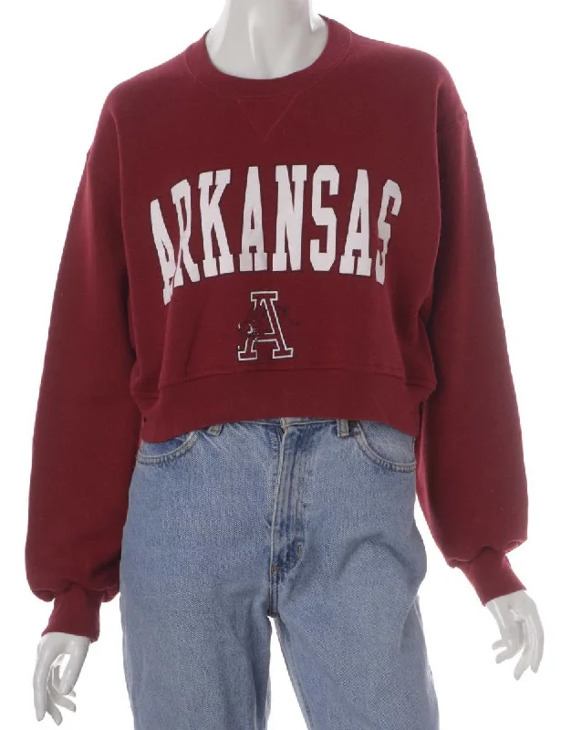 Label Louise Cropped Sports Sweatshirt Hoodie with Stripes Bold Sporty