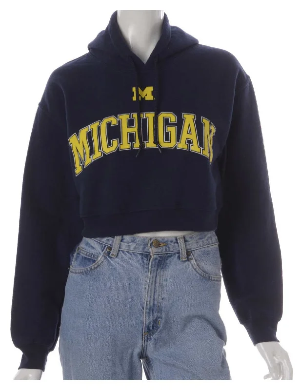 Label Louise Cropped Sports Sweatshirt Hoodie with Sequins Glamorous Eye-catching