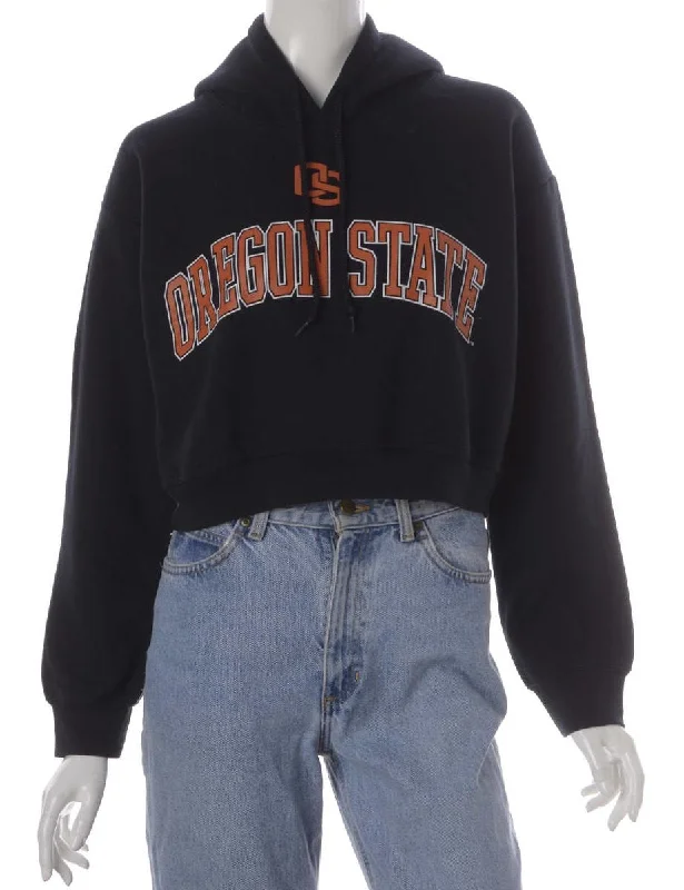 Label Louise Cropped Sports Sweatshirt Hoodie with Pastel Soft Subtle