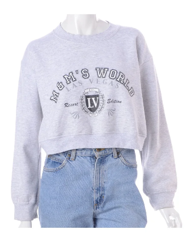 Label Louise Cropped Sports Sweatshirt Hoodie with Puffed Sleeves Voluminous Trendy